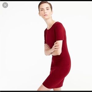 J Crew Cranberry Fitted Short Sleeve Sheath Dress 14